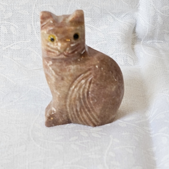 5 Soapstone Crystal Cats Kittens - Picture 6 of 12